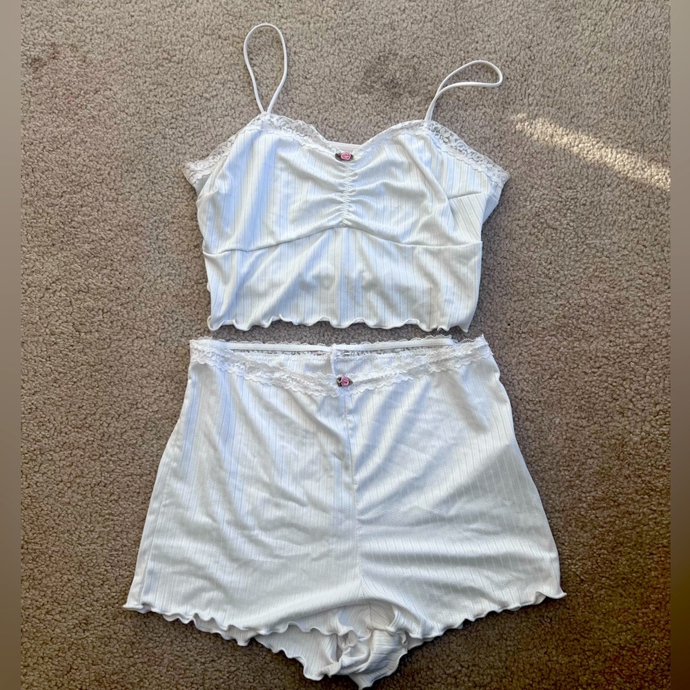 2 piece matching pjs cropped
